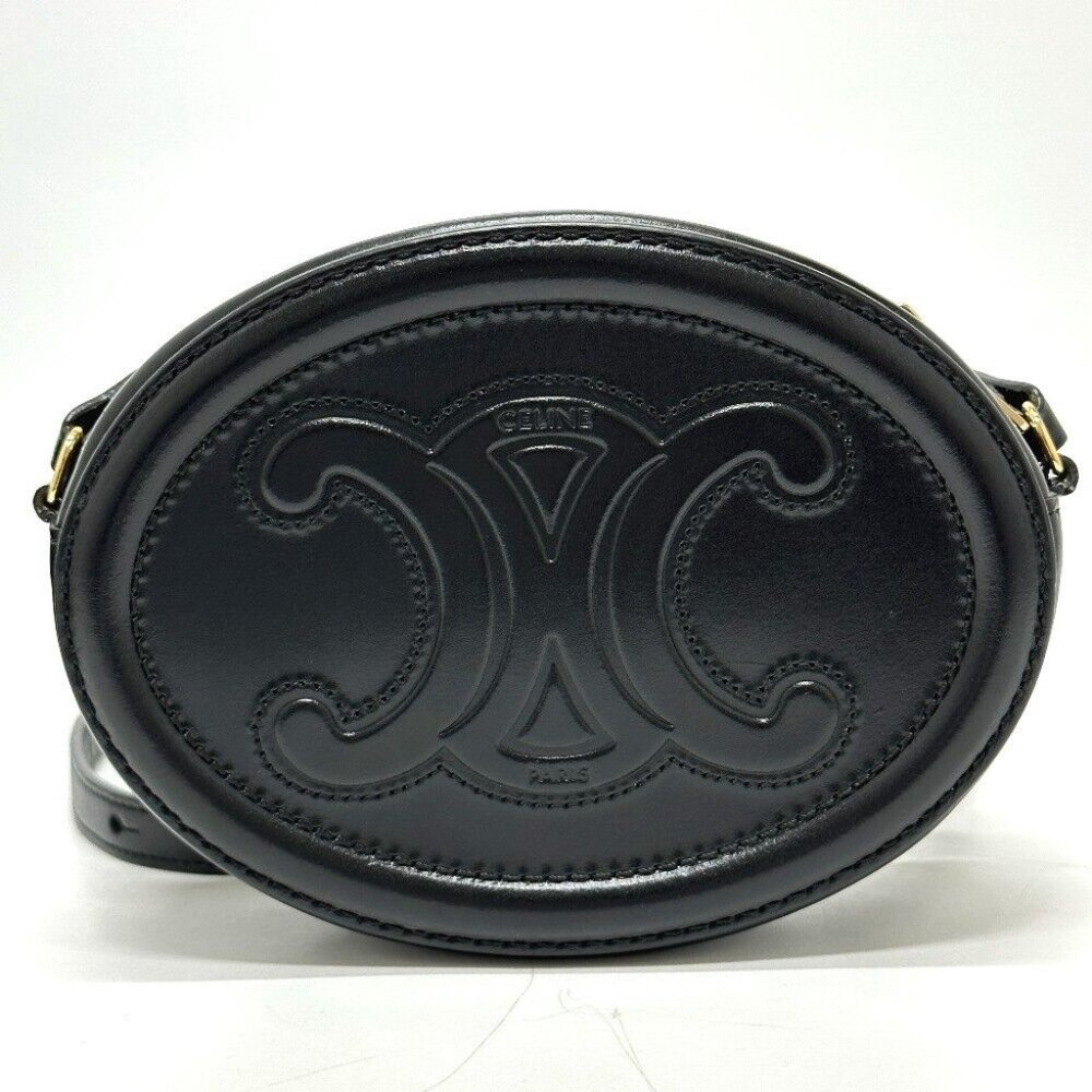 CELINE Triomphe Oval Purse Cuir crossbody bag Shoulder Bag